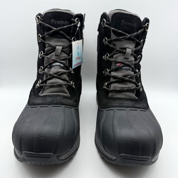 Propet Mens Cortland Boots US 12 XW EU 45.5 Black Canvas Waterproof NIB main image 7